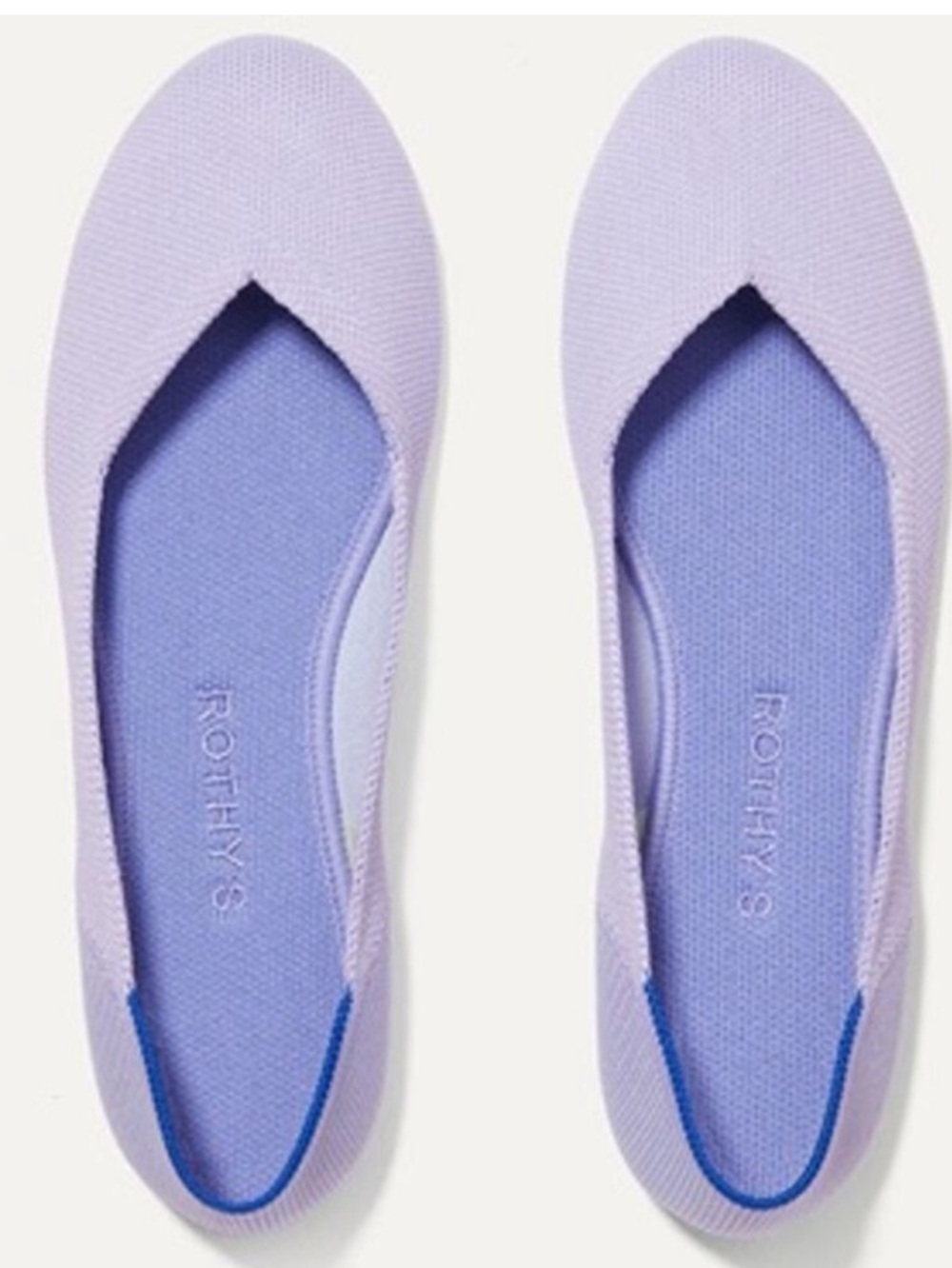 Rothy's Lavender Knit Slip-On Flats! Round toes, good condition.